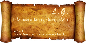 Löwenstein Gorgiás névjegykártya